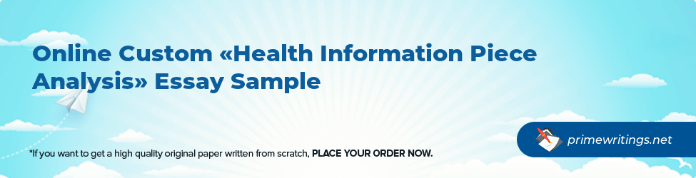 Health Information Piece Analysis